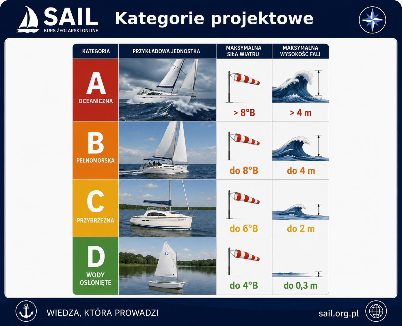Kategorie projektowe jachtów