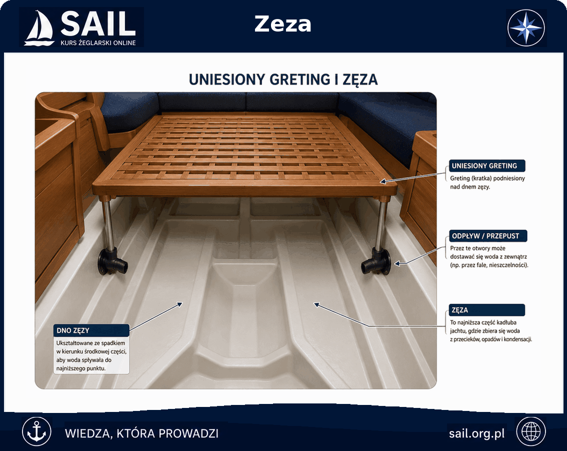 Zęza i uniesiony greting