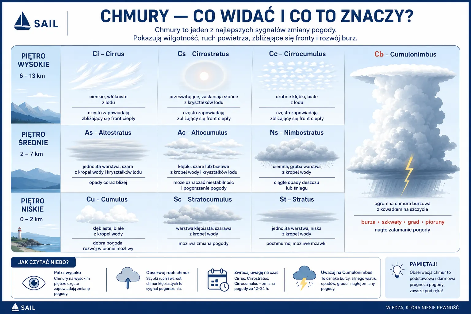 Podział chmur i ich znaczenie