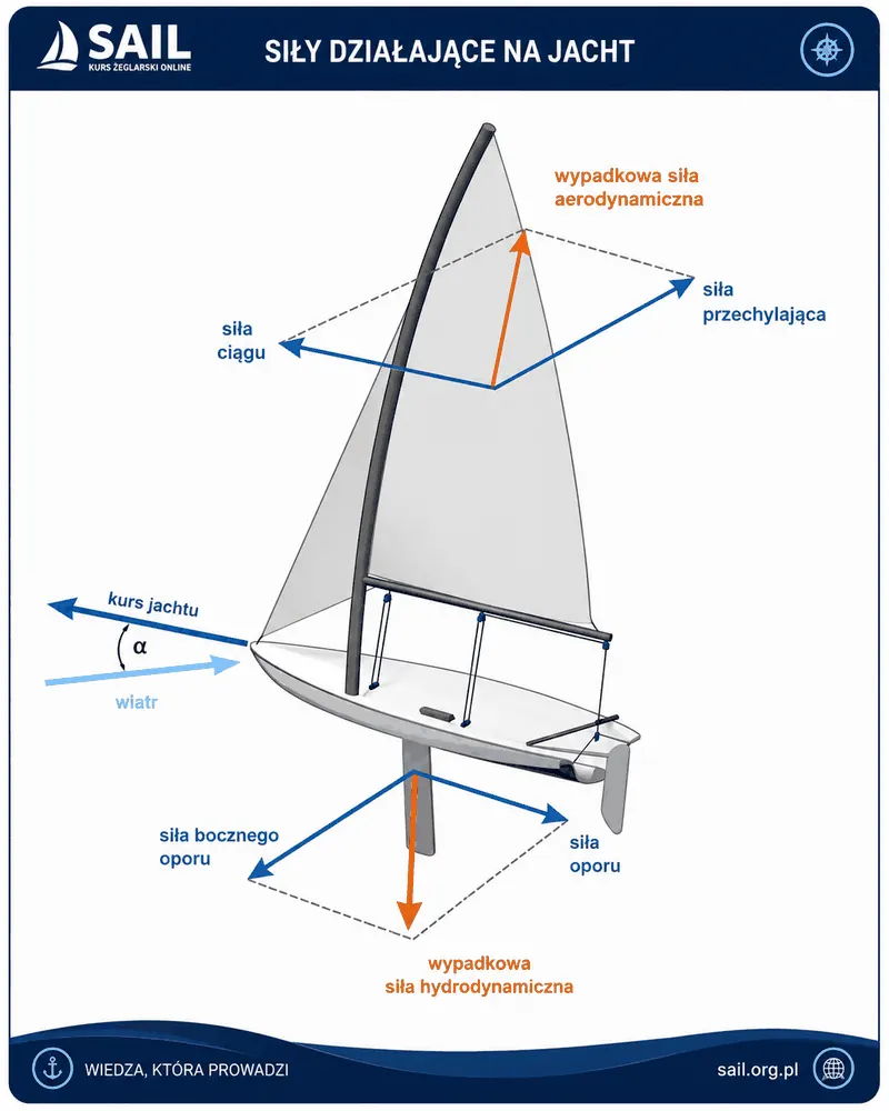Siły aerodynamiczne i hydrodynamiczne na jachcie